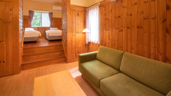 天然温泉+テラス付!緑の中でのんびり/ツインルームヴィラ